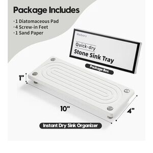 Quick-Dry Stone Sink Tray - White